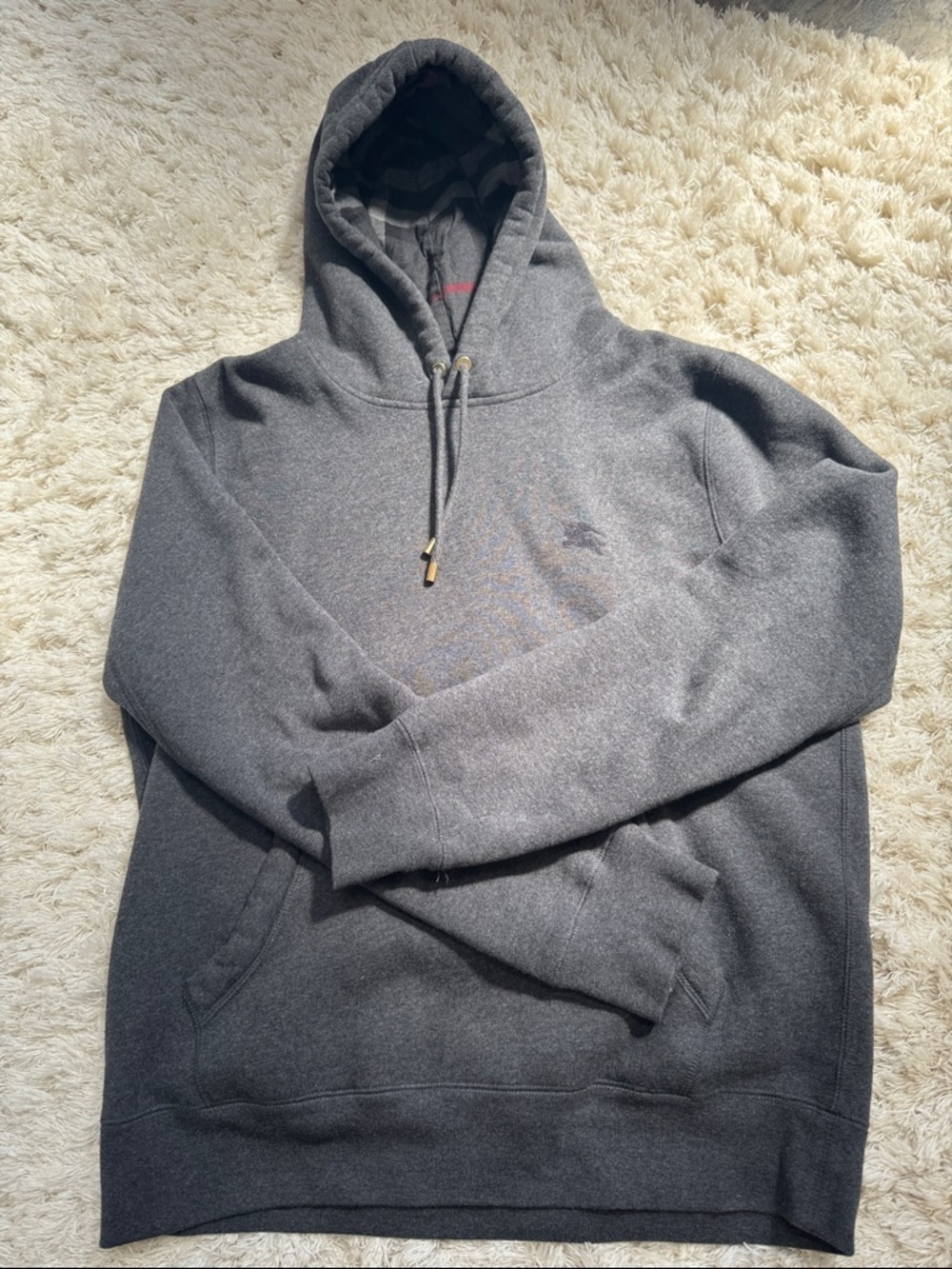 Men's Burberry Charcoal Gray Hooded Sweatshirt - Picture 1 of 8
